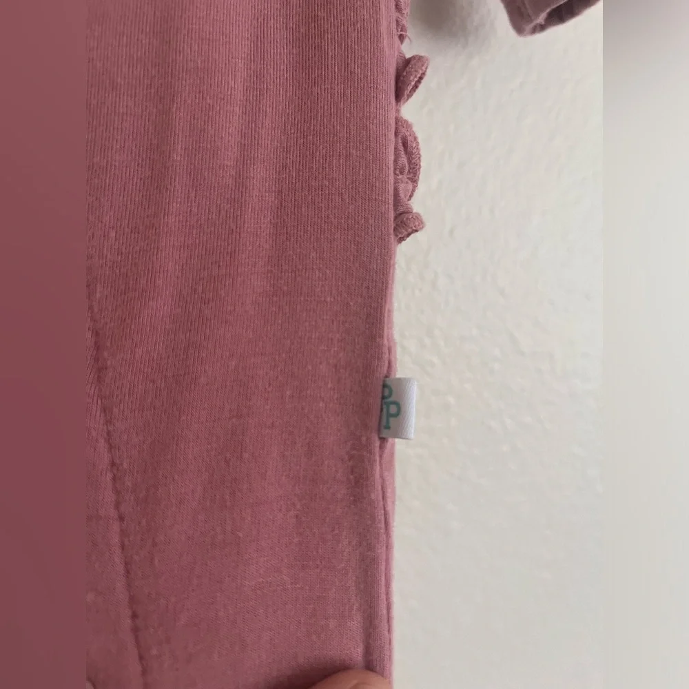 Posh Peanut Mauve Ruffle Footed One-Piece Pajamas